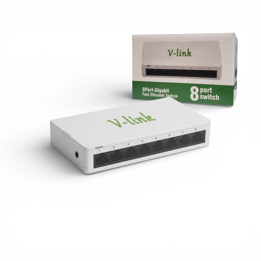 V-link VL-SG08 Gigabit 8-Port Ethernet Switch | 10/100/1000Mbps | DC 12V 1A