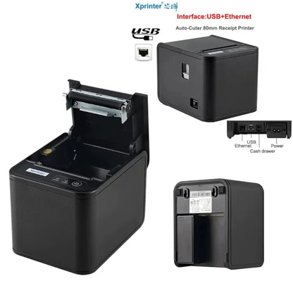Xprinter XP-80T USB LAN Receipt Printer 80mm with Auto Cutter POS Thermal Printer for Retail, Supermarket, Grocery & Restaurant